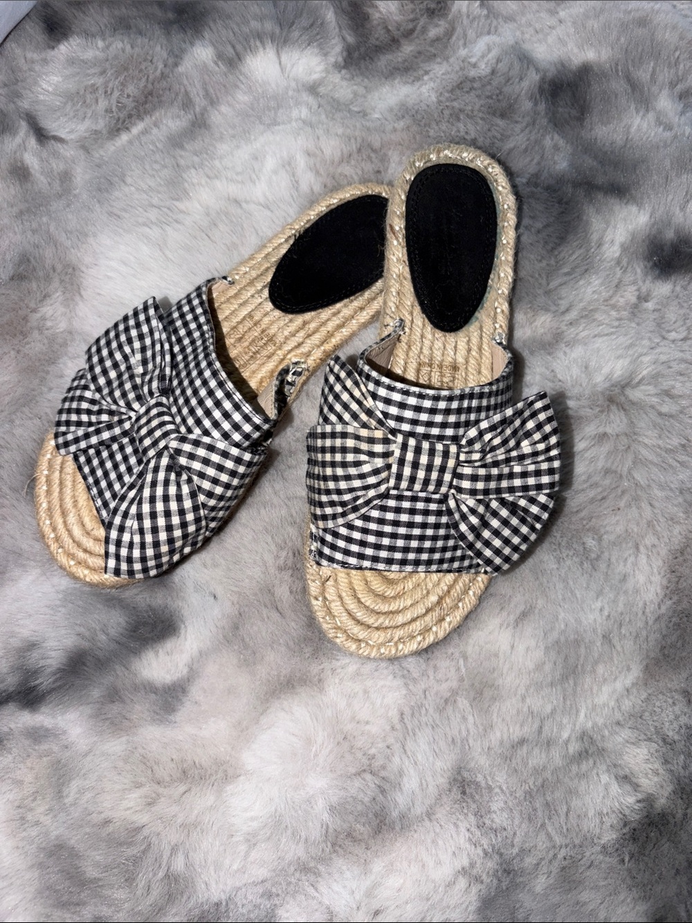 Vintage Havana Gingham Bow Espadrille Sandals🖤